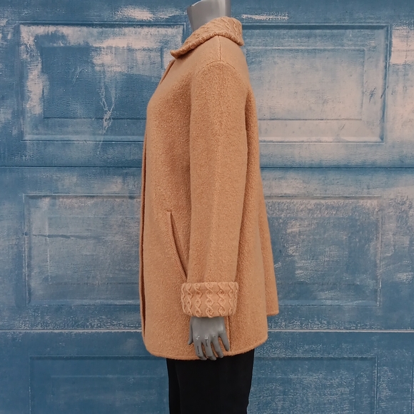 BERNARDO ESSENTIALS LADIE'S PURE WOOL SWEATER COAT W/METAL ACCENTED BUTTONS - Picture 3 of 17